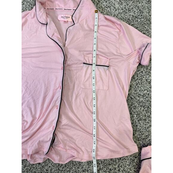 Juicy Couture‎ Bling Pink/Black Trim Pajama Set, Women’s XL Short Sleeve/Shorts - Picture 8 of 12